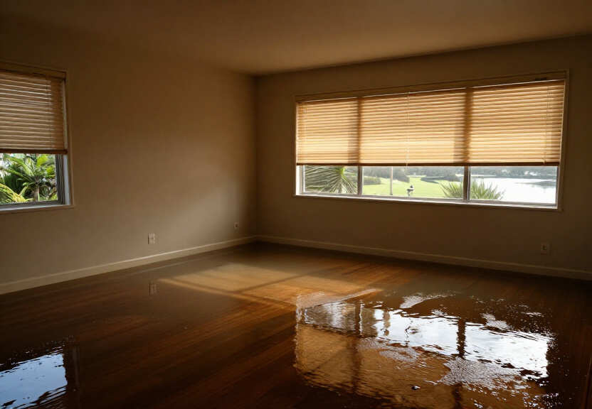 Wet carpet in Haberfield home before drying
