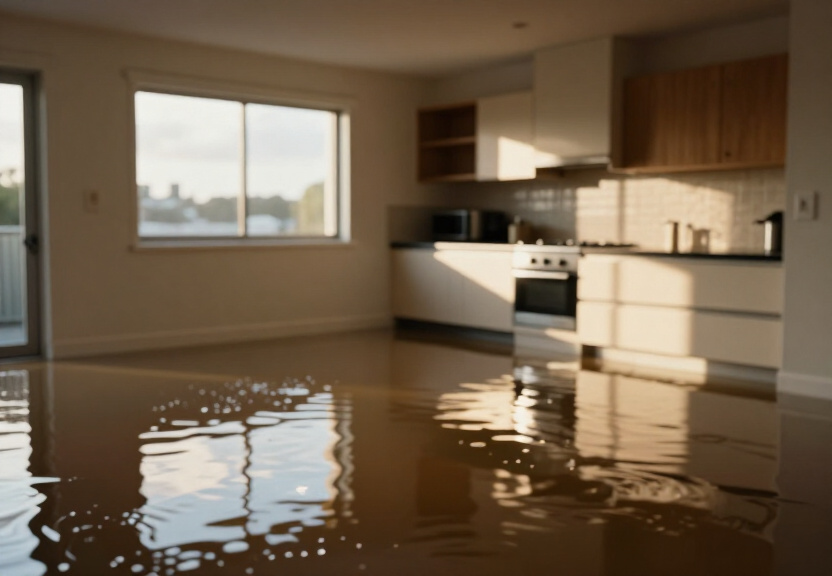 Flooded basement in Haberfield before extraction